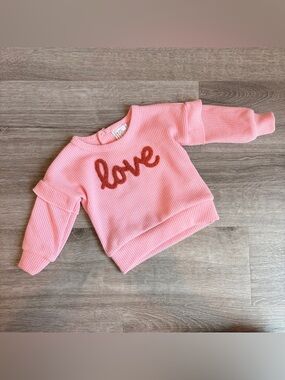 Just Lizzy baby girls pink Love knit sweater